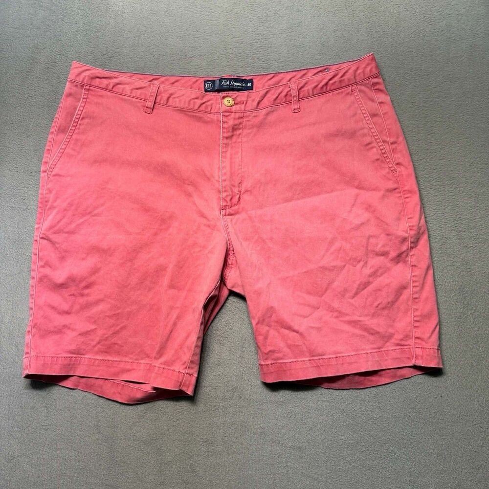 Fish Hippie Mens Size 40 Balao Shorts Pink Stretch Chino Casual Flat Front